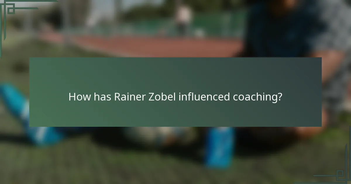 How has Rainer Zobel influenced coaching?