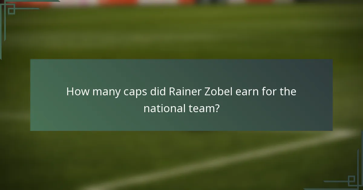 How many caps did Rainer Zobel earn for the national team?