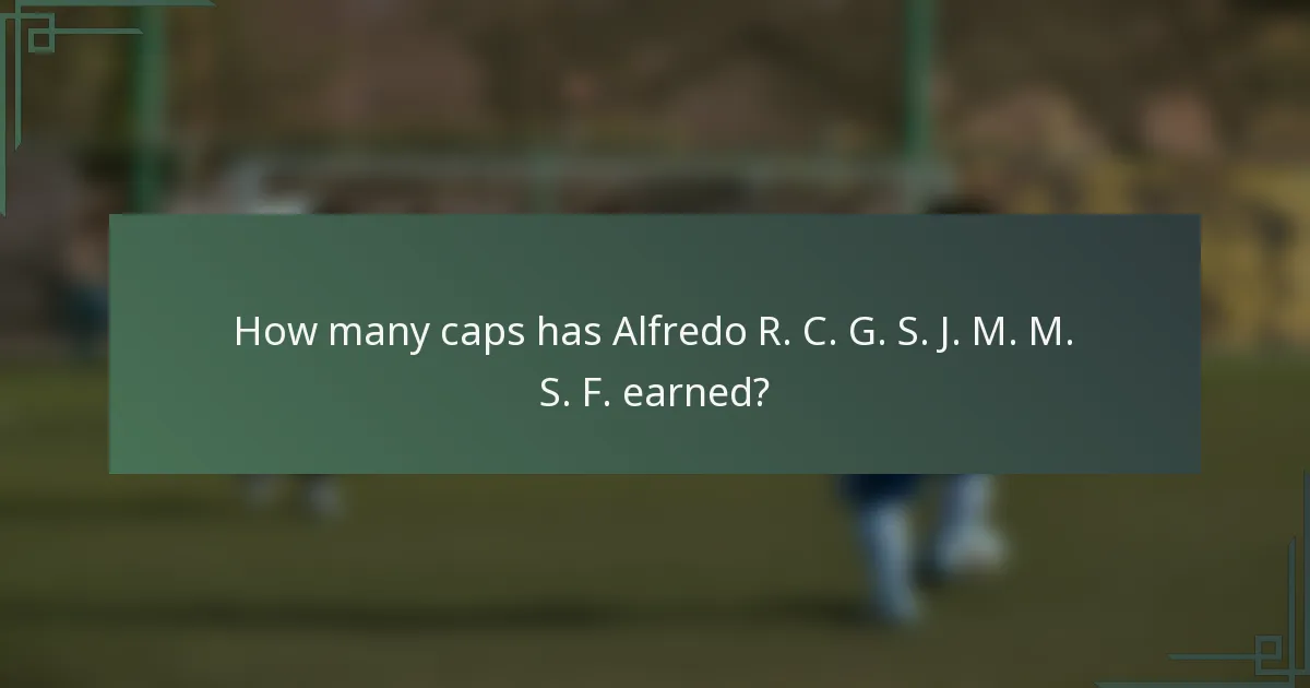 How many caps has Alfredo R. C. G. S. J. M. M. S. F. earned?