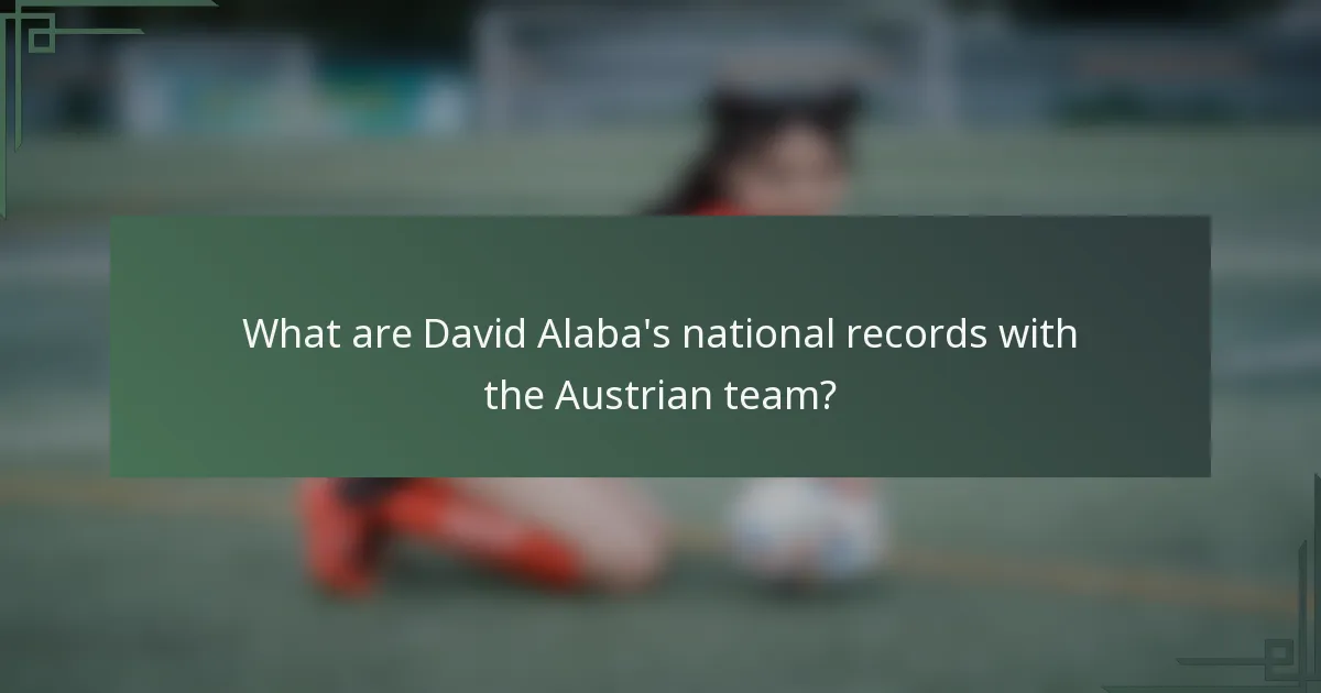 What are David Alaba's national records with the Austrian team?
