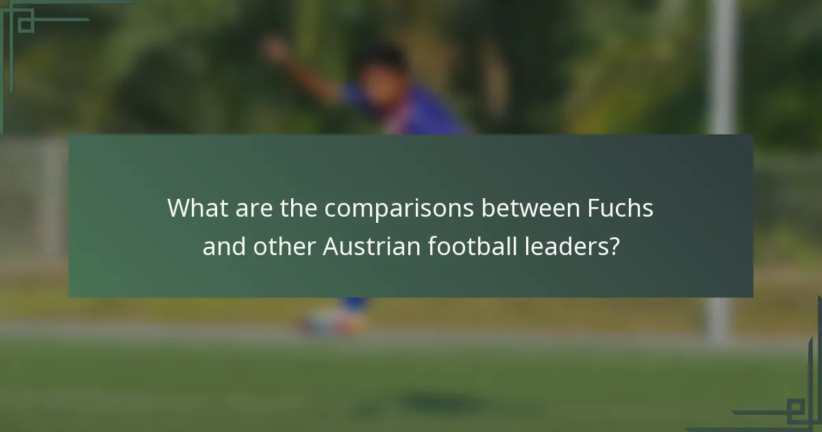 What are the comparisons between Fuchs and other Austrian football leaders?