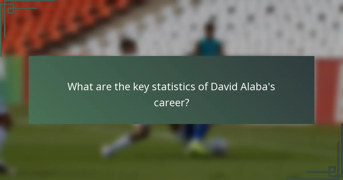 What are the key statistics of David Alaba's career?