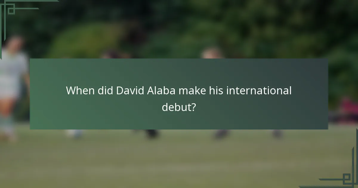 When did David Alaba make his international debut?